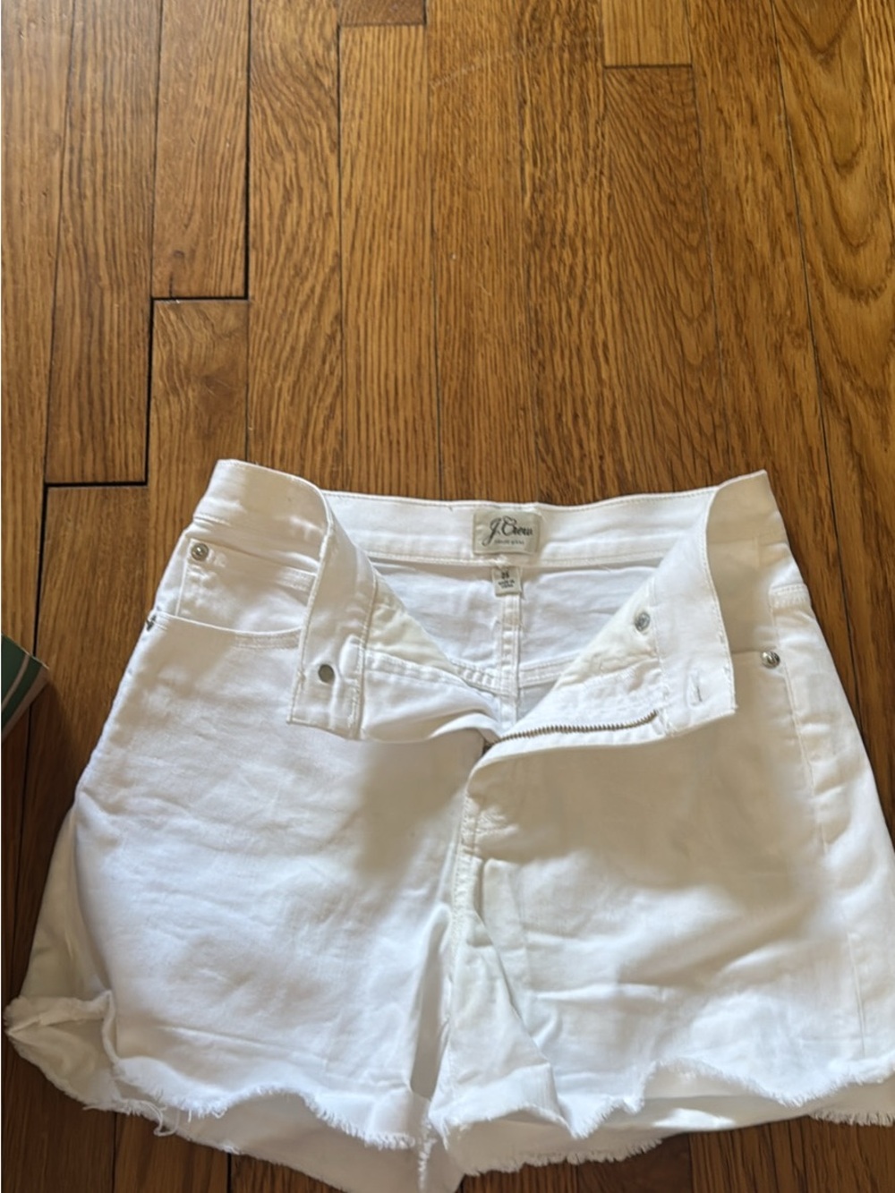 J. Crew White Denim Boyfriend Shorts